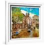 Amsterdam - Artwork In Painting Style-Maugli-l-Framed Art Print