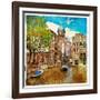 Amsterdam - Artwork In Painting Style-Maugli-l-Framed Art Print