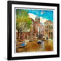 Amsterdam - Artwork In Painting Style-Maugli-l-Framed Art Print