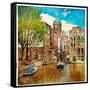 Amsterdam - Artwork In Painting Style-Maugli-l-Framed Stretched Canvas