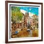 Amsterdam - Artwork In Painting Style-Maugli-l-Framed Art Print