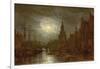 Amsterdam at Night, 1870s-Aleksei Petrovich Bogolyubov-Framed Giclee Print