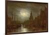 Amsterdam at Night, 1870s-Aleksei Petrovich Bogolyubov-Framed Giclee Print