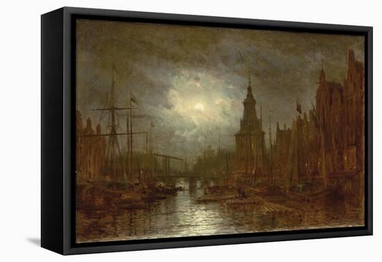 Amsterdam at Night, 1870s-Aleksei Petrovich Bogolyubov-Framed Stretched Canvas
