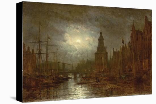 Amsterdam at Night, 1870s-Aleksei Petrovich Bogolyubov-Stretched Canvas