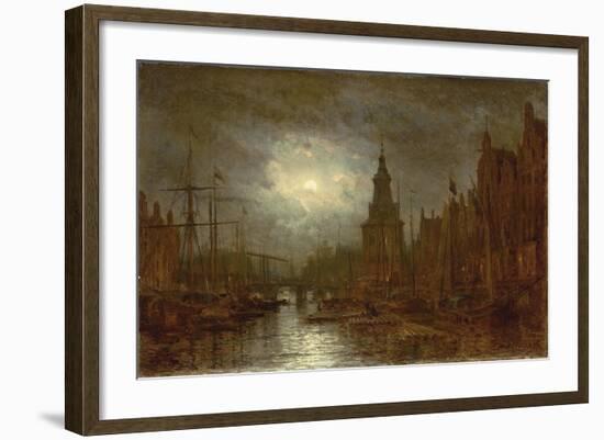 Amsterdam at Night, 1870s-Aleksei Petrovich Bogolyubov-Framed Giclee Print