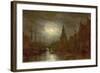 Amsterdam at Night, 1870s-Aleksei Petrovich Bogolyubov-Framed Giclee Print