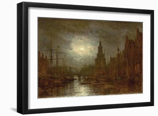 Amsterdam at Night, 1870s-Aleksei Petrovich Bogolyubov-Framed Giclee Print
