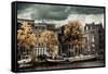 Amsterdam Autumn Colors-Erin Berzel-Framed Stretched Canvas