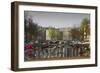 Amsterdam Bicycles on Bridge over Canal-Anna Miller-Framed Photographic Print