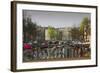 Amsterdam Bicycles on Bridge over Canal-Anna Miller-Framed Photographic Print