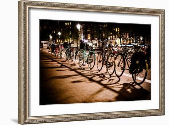 Amsterdam Bikes at Night I-Erin Berzel-Framed Photographic Print