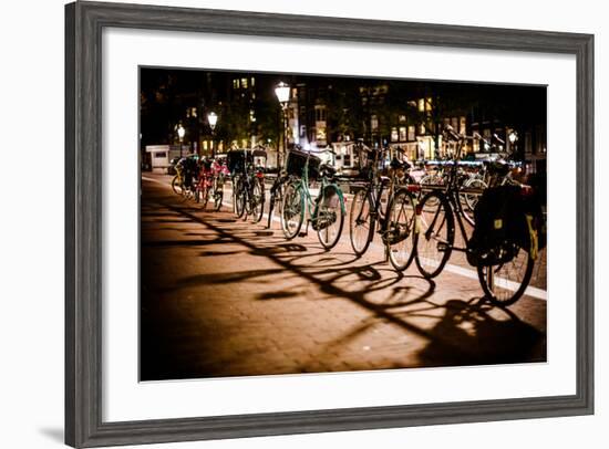 Amsterdam Bikes at Night I-Erin Berzel-Framed Photographic Print