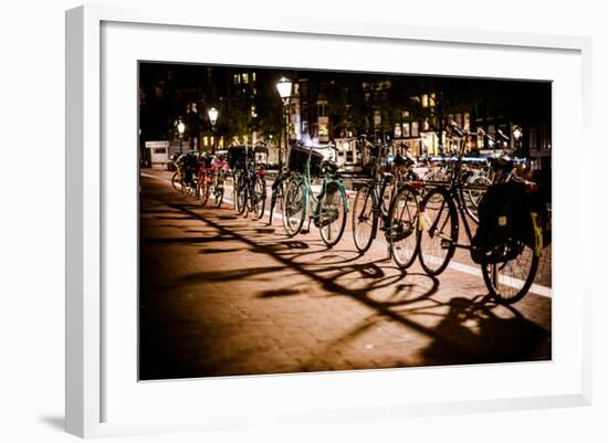 Amsterdam Bikes at Night I-Erin Berzel-Framed Photographic Print