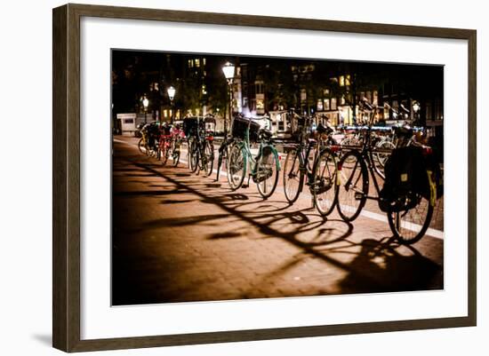 Amsterdam Bikes at Night I-Erin Berzel-Framed Photographic Print