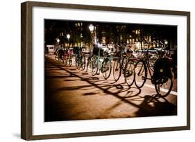 Amsterdam Bikes at Night I-Erin Berzel-Framed Photographic Print