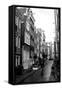 Amsterdam Black and White Street-Erin Berzel-Framed Stretched Canvas