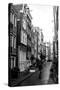 Amsterdam Black and White Street-Erin Berzel-Stretched Canvas