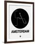 Amsterdam Black Subway Map-NaxArt-Framed Art Print