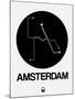 Amsterdam Black Subway Map-NaxArt-Mounted Art Print