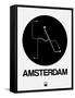 Amsterdam Black Subway Map-NaxArt-Framed Stretched Canvas