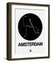 Amsterdam Black Subway Map-NaxArt-Framed Art Print