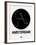 Amsterdam Black Subway Map-NaxArt-Framed Art Print