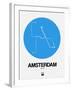 Amsterdam Blue Subway Map-NaxArt-Framed Art Print