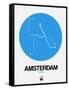 Amsterdam Blue Subway Map-NaxArt-Framed Stretched Canvas