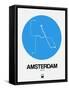 Amsterdam Blue Subway Map-NaxArt-Framed Stretched Canvas