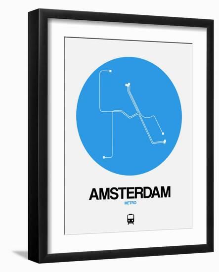 Amsterdam Blue Subway Map-NaxArt-Framed Art Print