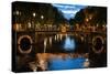 Amsterdam Canal at Night I-Erin Berzel-Stretched Canvas
