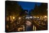 Amsterdam Canal at Night II-Erin Berzel-Stretched Canvas