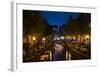 Amsterdam Canal at Night II-Erin Berzel-Framed Photographic Print