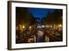 Amsterdam Canal at Night II-Erin Berzel-Framed Photographic Print