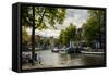 Amsterdam Canal III-Erin Berzel-Framed Stretched Canvas