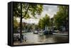 Amsterdam Canal III-Erin Berzel-Framed Stretched Canvas