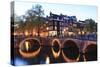 Amsterdam Canals at Dusk-Fraser Hall-Stretched Canvas