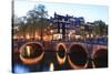 Amsterdam Canals at Dusk-Fraser Hall-Stretched Canvas