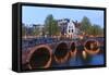 Amsterdam Canals at Dusk-Fraser Hall-Framed Stretched Canvas