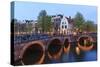 Amsterdam Canals at Dusk-Fraser Hall-Stretched Canvas