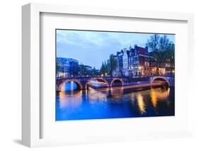 Amsterdam Canals at Dusk-Fraser Hall-Framed Photographic Print