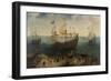 Amsterdam Four-Masted Ship De Hollandse Tuyn-Hendrik Cornelisz Vroom-Framed Art Print