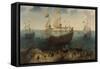 Amsterdam Four-Masted Ship De Hollandse Tuyn-Hendrik Cornelisz Vroom-Framed Stretched Canvas