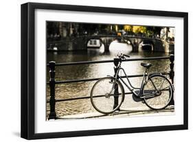 Amsterdam Gray Bicycle-Erin Berzel-Framed Photographic Print