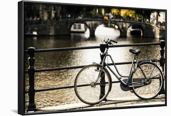 Amsterdam Gray Bicycle-Erin Berzel-Framed Photographic Print