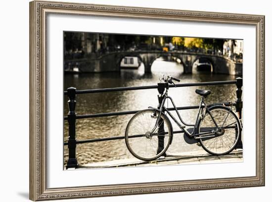 Amsterdam Gray Bicycle-Erin Berzel-Framed Photographic Print