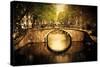 Amsterdam, Holland, Netherlands. Romantic Bridge over Canal. Old Town-Michal Bednarek-Stretched Canvas