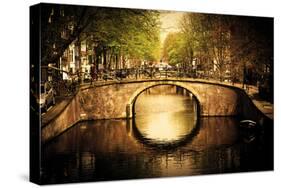 Amsterdam, Holland, Netherlands. Romantic Bridge over Canal. Old Town-Michal Bednarek-Stretched Canvas