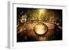 Amsterdam, Holland, Netherlands. Romantic Bridge over Canal. Old Town-Michal Bednarek-Framed Photographic Print